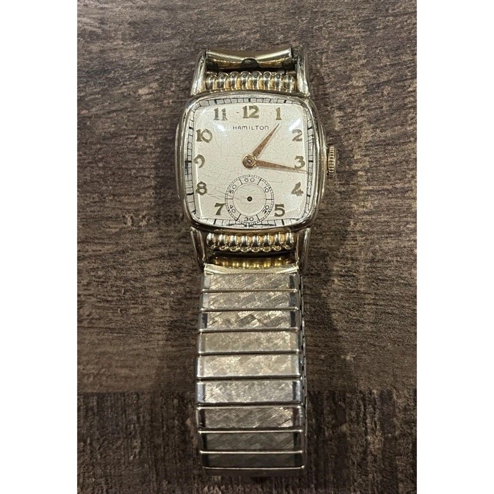 Ultra Rare VTG Hamilton Unisex Watch 10K Gold Filled Speidel Band Needs Battery
